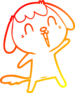 Bir insanın çizdiği ağlayan şirin bir köpeğin sıcak çizgi çizimi.