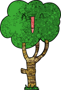 bir insan tarafından çizilmiş bir çizgi film gülen ağacı