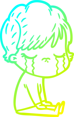 Bir insan tarafından çizilmiş ağlayan bir karikatür çizimi.