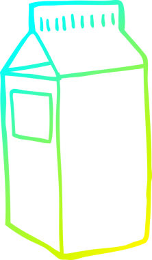 Bir insan tarafından çizilmiş bir süt kutusunun soğuk gradyan çizgisi