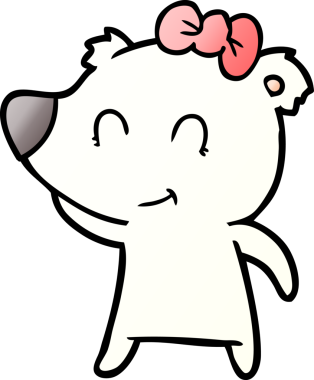 Bir insan tarafından çizilmiş mutlu kutup ayısı karikatürü