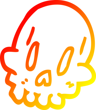 Bir insan tarafından çizilmiş, çizgi film karakteri, ürkütücü, garip kafatası.