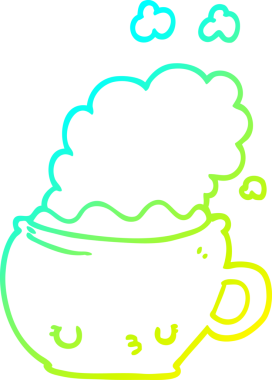 Bir insan tarafından çizilmiş bir kahve fincanının soğuk gradyan çizimi