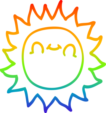 gökkuşağı gradyan çizgi çizimi bir insan tarafından çizilmiş mutlu gün ışığı