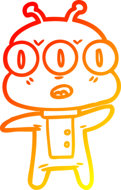 Bir insan tarafından çizilmiş üç gözlü bir karikatür çizimi.