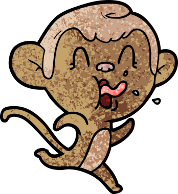 Bir insan tarafından çizilmiş çılgın çizgi film maymunu