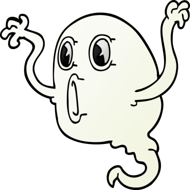 Bir insan tarafından çizilmiş ürkütücü karikatür hayaleti.