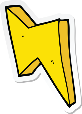 Bir insan tarafından çizilmiş bir çizgi film yıldırımının çıkartması.