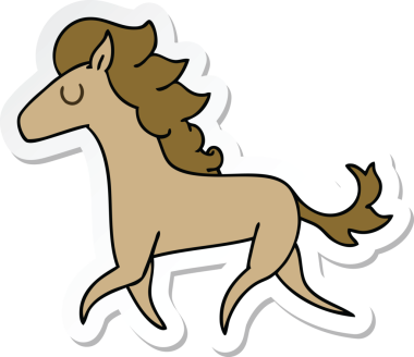 Bir insan tarafından çizilmiş garip bir el çizilmiş koşu atı çıkartması.