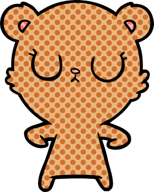 Bir insan tarafından çizilmiş barışçıl ayı yavrusu.