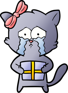 Bir insan tarafından çizilmiş çizgi film kedisi.