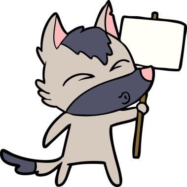 Bir insan tarafından çizilmiş protestolu bir kurt.