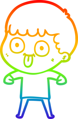 Gökkuşağı gradyan çizgi çizimi bir insan tarafından çizilmiş bir karikatür adam