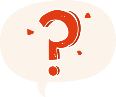 bir insan tarafından çizilmiş retro biçiminde konuşma baloncuğu ile çizgi film soru işareti