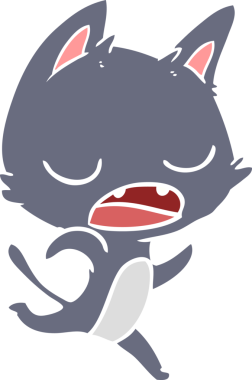 Konuşan kedi düz renkli çizgi film Bir insan tarafından çizildi