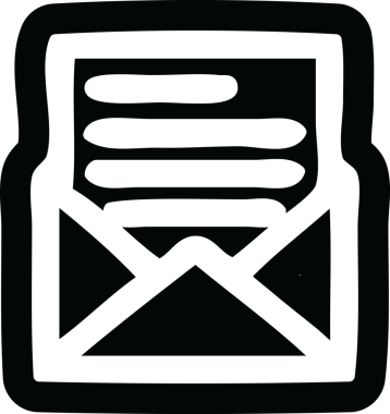 bir insan tarafından çizilmiş zarf harf simgesi