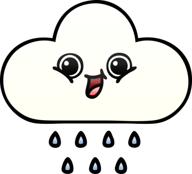 Bir insan tarafından çizilen yağmur bulutunun gölgeli çizimi