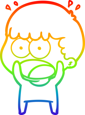 gökkuşağı gradyanı çizimi bir insan tarafından çizilmiş şok bir adam