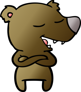 Bir insan tarafından çizilmiş çizgi film ayısı.