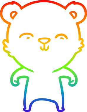 Bir insan tarafından çizilmiş mutlu bir çizgi film ayısının çizimi.