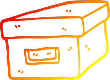 Bir insan tarafından çizilmiş eski bir karikatür kutusunun sıcak çizgi çizimi