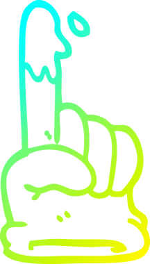 Bir insanın çizdiği çizgi film eldiveninin soğuk gradyan çizgisi.