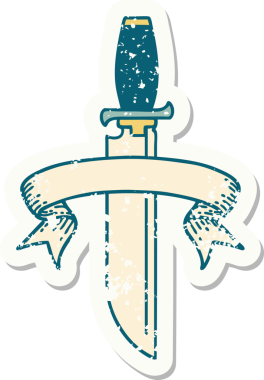 Bir insan tarafından çizilmiş eski bir bıçak amblemi.