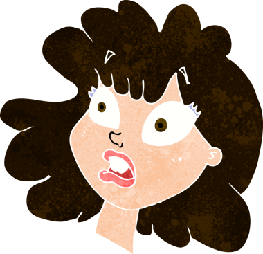 Bir insan tarafından çizilmiş bir kadın yüzü.