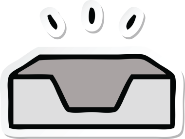 Bir insan tarafından çizilmiş tepside boş şirin bir karikatür etiketi.