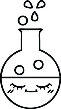 Bir insan tarafından çizilmiş bir test tüpünün çizgi çizimi