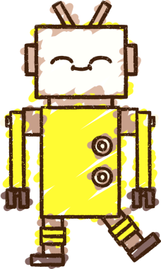 Bir insan tarafından çizilen robot tebeşiri.