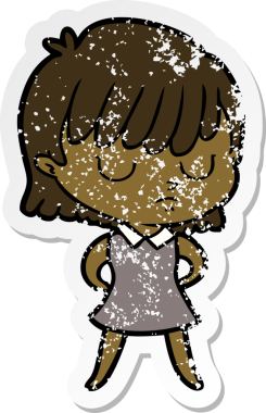 Bir insan tarafından çizilmiş karikatür bir kadının sıkıntılı çıkartması.