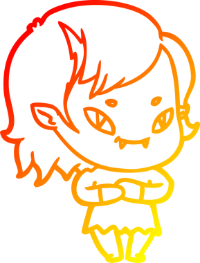 Bir insan tarafından çizilmiş, çizgi film karakteri, arkadaş canlısı vampir kız çizimi.