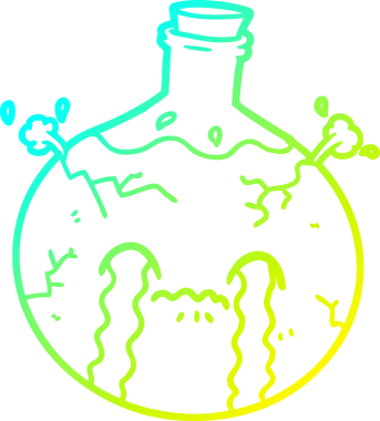 Bir insan tarafından çizilmiş soğuk çizgi çizgisi kırılma iksiri.