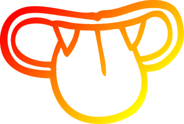 Bir insan tarafından çizilmiş vampir ağzının sıcak çizgi çizimi.