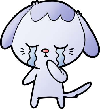 Bir insan tarafından çizilmiş ağlayan bir köpek.