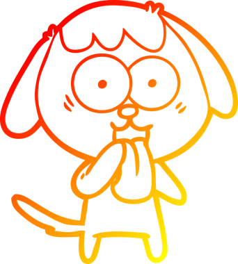 Bir insan tarafından çizilmiş sevimli bir köpeğin sıcak çizgi çizgisi.