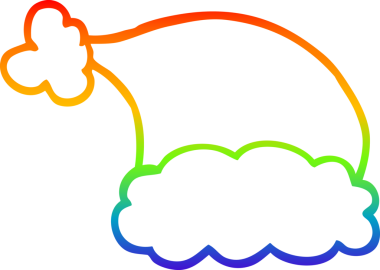 gökkuşağı gradyan çizgi çizimi bir insan tarafından çizilmiş bir elf şapkası