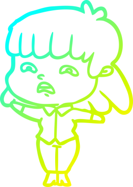 Bir insan tarafından çizilmiş endişeli bir karikatür çizimi.