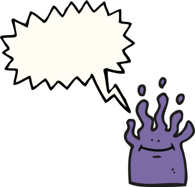 Bir insan tarafından çizilmiş serbest konuşma balonu karikatürü küçük uzaylı