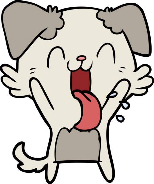 Bir insan tarafından çizilmiş nefes nefese kalmış bir köpek.