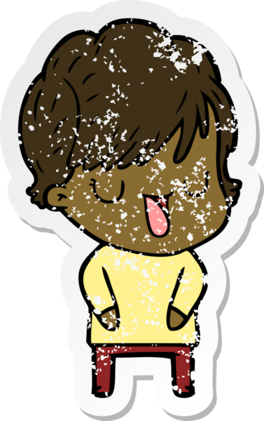 Bir insan tarafından çizilmiş karikatür kadının sıkıntılı çıkartması.