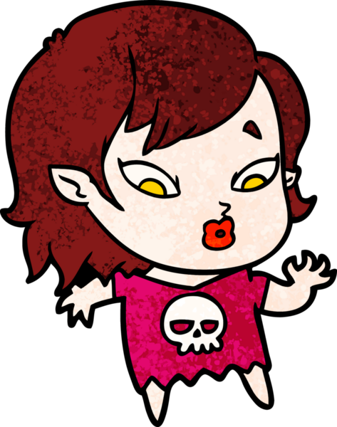 Bir insan tarafından çizilmiş şirin vampir kız çizgi filmi.