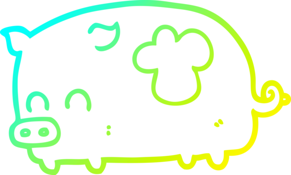 Bir insan tarafından çizilmiş şirin bir domuz çizgi filmi.