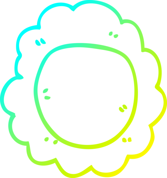 Bir insanın çizdiği karikatür çiçeğinin soğuk gradyan çizgisi.