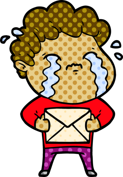 Bir insan tarafından çizilmiş ağlayan çizgi film adamı.