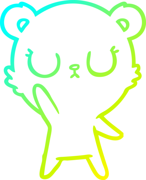 Bir insan tarafından çizilmiş barışçıl bir ayının soğuk gradyan çizgisi.