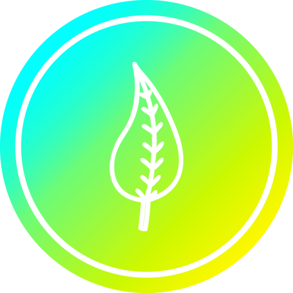 Bir insan tarafından çizilmiş doğal yaprak dairesel simgesi.