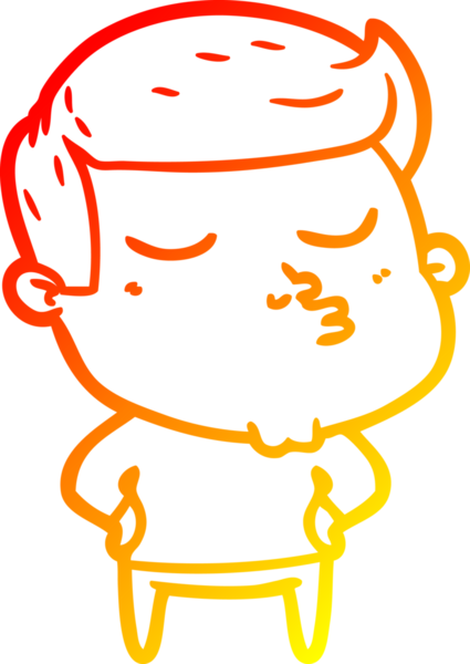 Bir insan tarafından çizilen çizgi film modelinin sıcak çizgi çizimi.