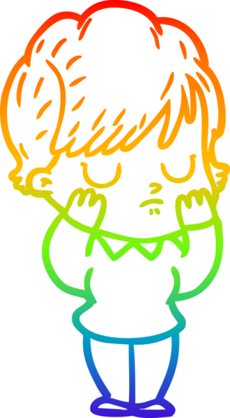 gökkuşağı gradyan çizimi bir insan tarafından çizilmiş bir karikatür kadın